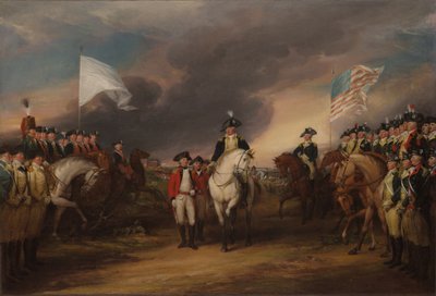 La resa di Lord Cornwallis a Yorktown, 19 ottobre 1781, 1787-c.1828 da John Trumbull